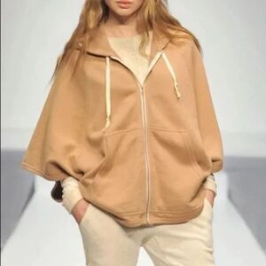 Aritzia Wilfred Free Womens Cape Brown Caron Hoodie Full Zip Poncho Casual Small